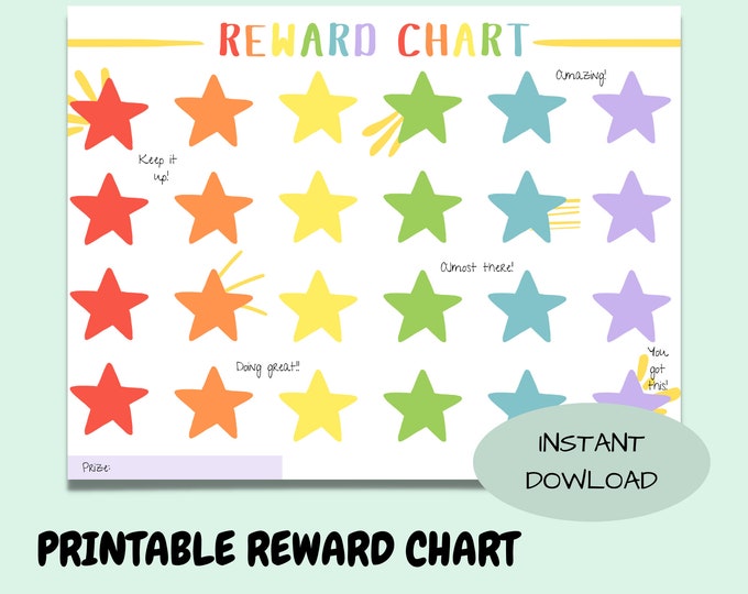 Kids Reward Chart for Family Printable Sticker Chart for Kids Daily ...