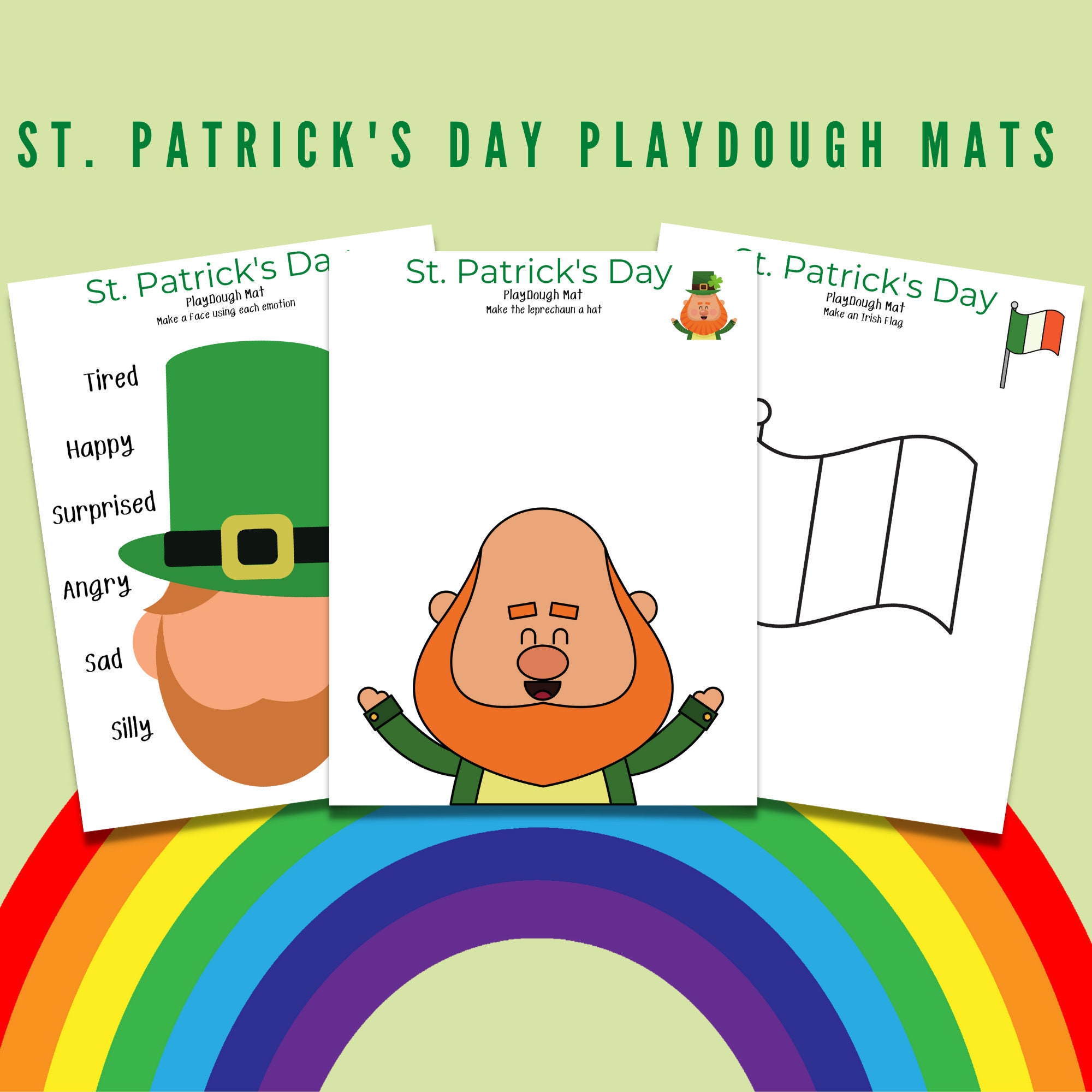 St. Patrick's Day Play Dough Mat - Only Passionate Curiosity