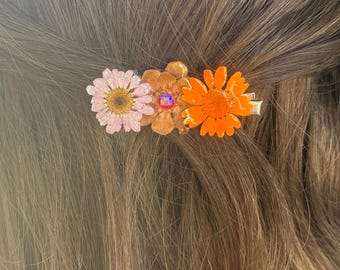 Pinza para el cabello con forma de piña, pasador de resina con forma de flor, joyería para festivales