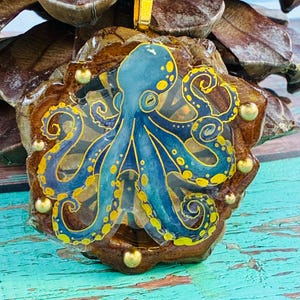 Knobcone Pinecone Pendant , Festival Necklace , Octopus Necklace