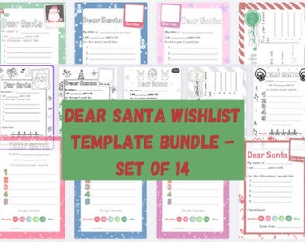 Dear Santa Wishlist Templates Collection - set of 14