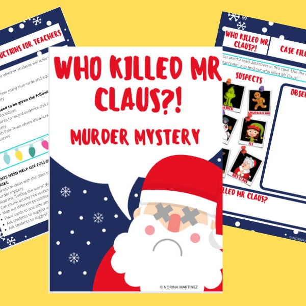 Christmas Murder Mystery Series #1: Who Killed Mr Claus?! Activity