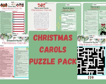 Christmas Carol Puzzles Activity Pack - 4