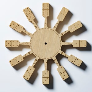 CNC files | Domino wall clock | Vector graphic DXF, AI, svg, eps, pdf | C5