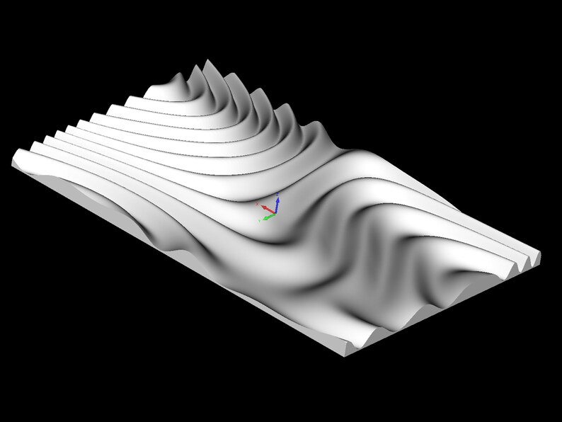 Wave Panel 3D STL-modell: CNC-snideri, 3D-utskrift (digital fil) • WP4 bild 7