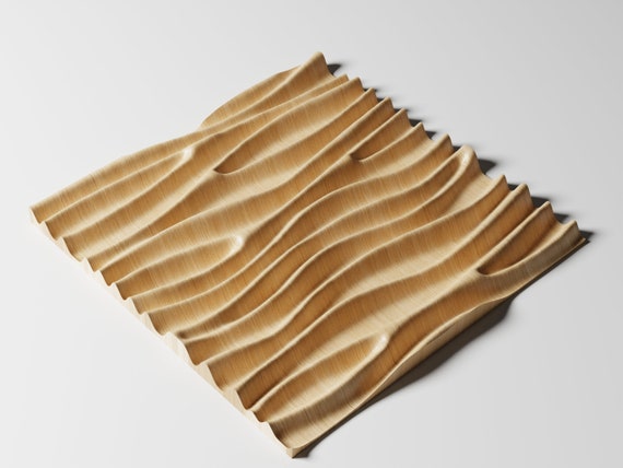 3D Wave Wall Panel STL File: CNC Router or 3D Printing (digital