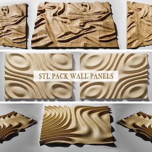 Paneles de pared 3D en formato STL. Archivos CNC para tallado en madera.