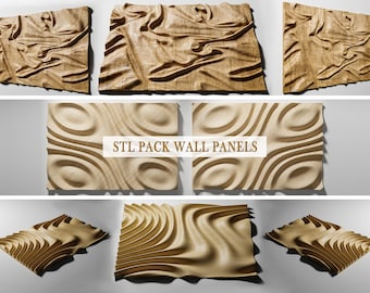 STL pack 3D wall panels. CNC files for wood carving wall art