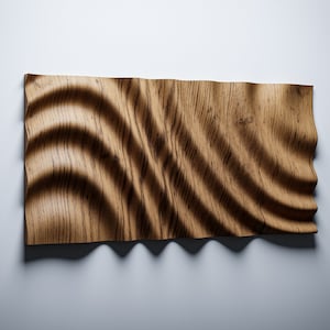 Archivo STL CNC para tallado de madera de panel de pared 3D con ondas de agua / Archivo de arte de pared con diseño CNC en relieve 3D / RP4