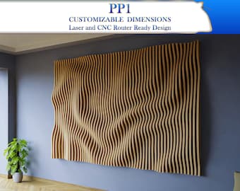Parametric wall art | CNC cutting files for wooden wall panel | PP1