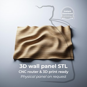 3D Wandpanel STL • Wellenförmiges Design für CNC-Fräser & Drucker • AP2