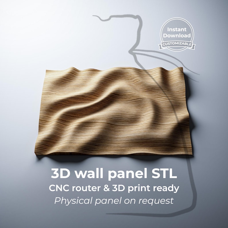 3d wall panel decor - cnc stl design for CNC routers & 3d printing,