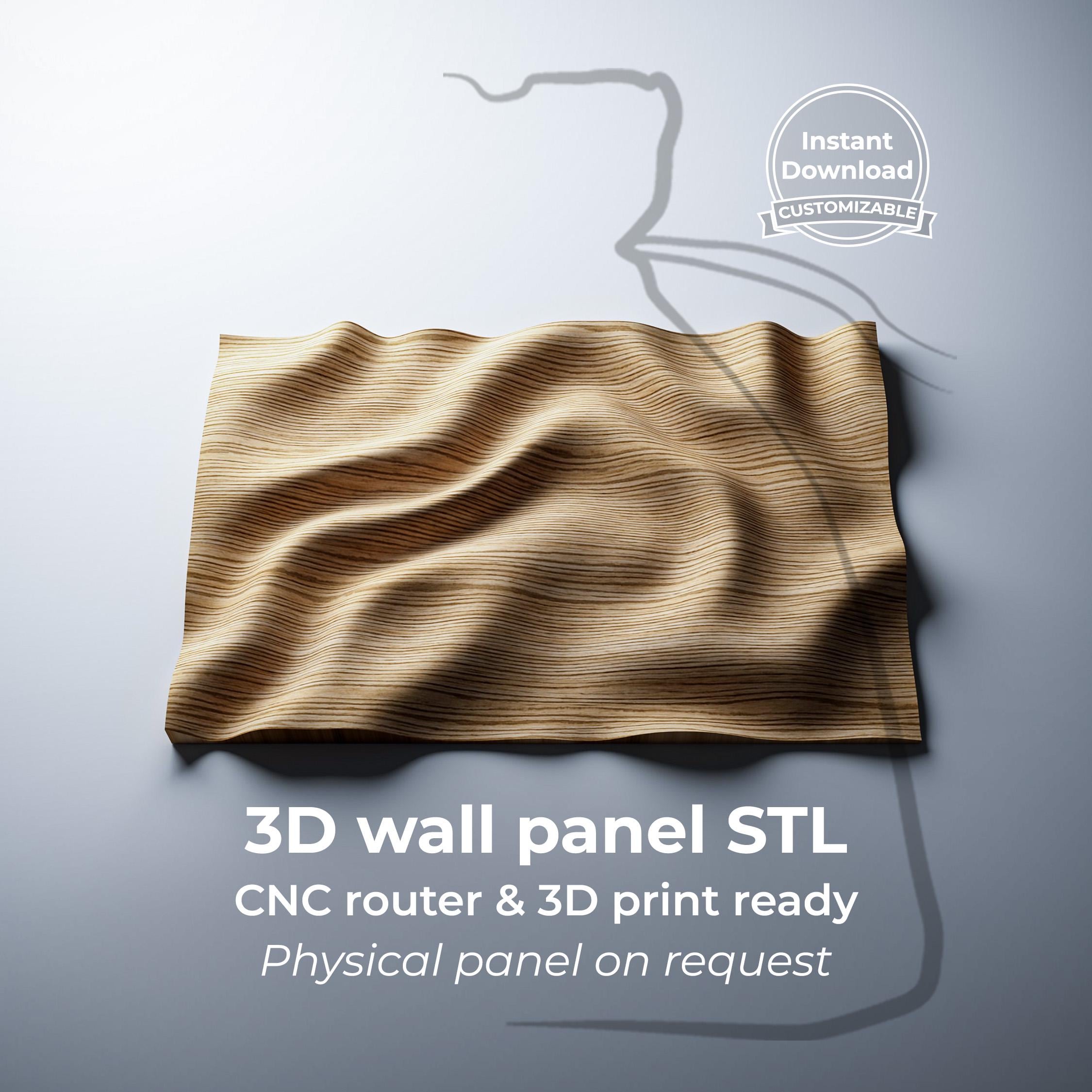 3D Wall Panel STL • Wavy Design for CNC Routers & Printers • WP2