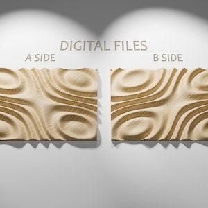 Panel STL 3D, archivos CNC para tallado de madera o impresión 3D, bajorrelieve con patrón ondulado, Aspire, Artcam, Fusion 360, Carveco, VCarve Pro / TP8