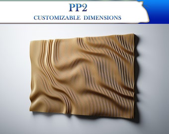 Parametric Wooden Wall Decor, wavy pattern, CNC files for cutting, PP2