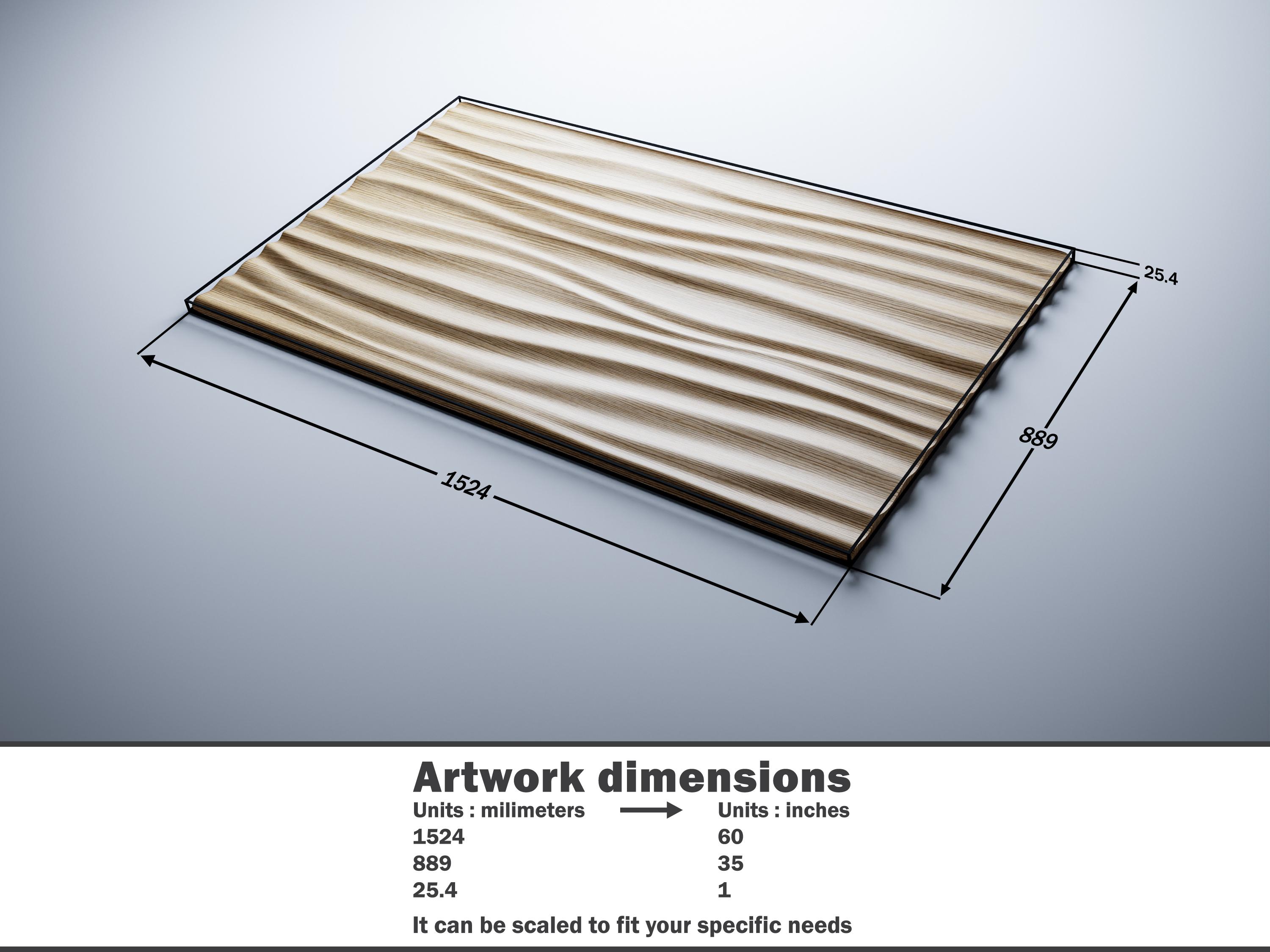 3D Wave Wall Panel STL for CNC & 3D Printing • Scalable Wood Relief ...