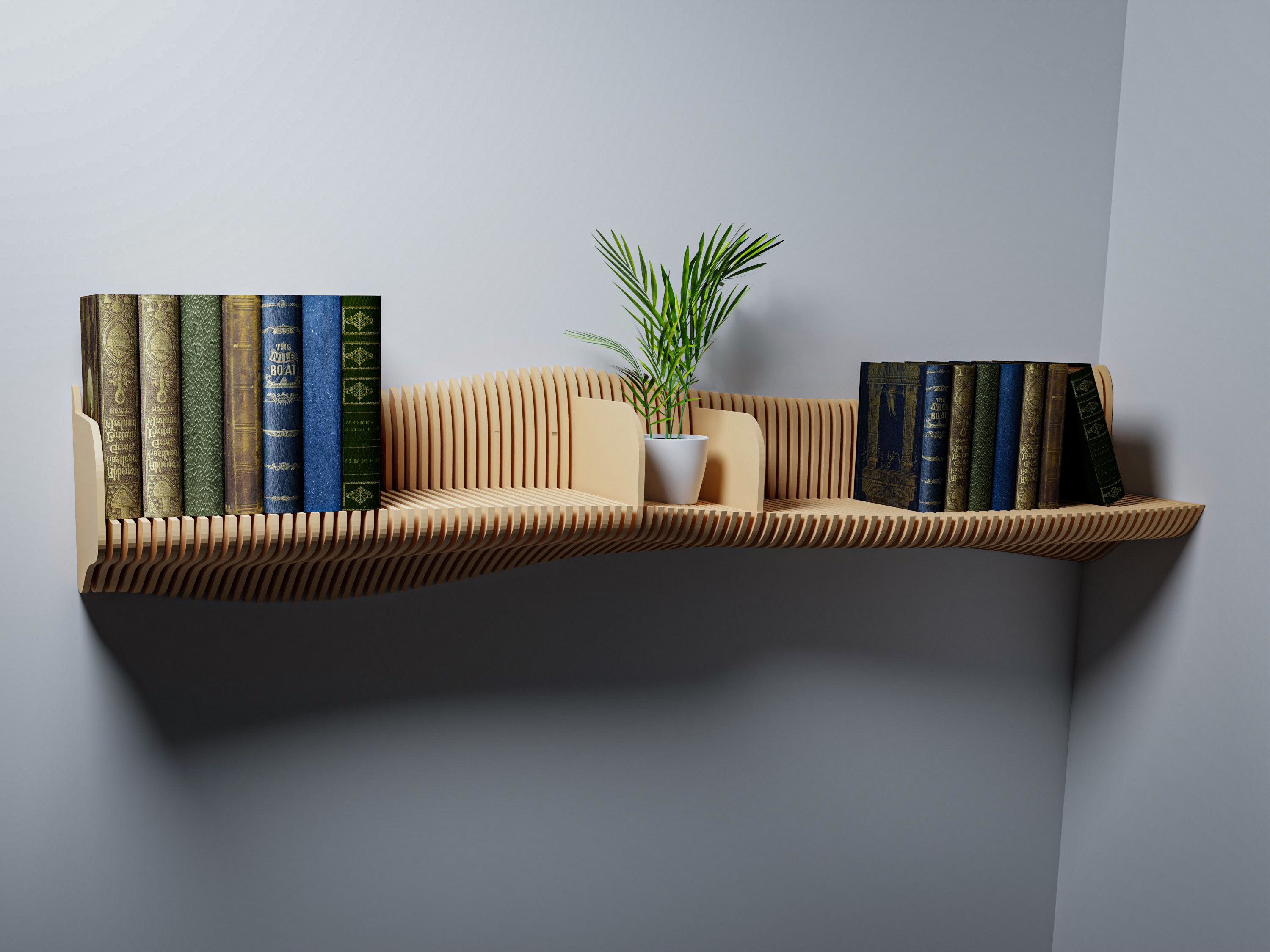 Parametric Design Bookshelf Decor CNC Cutting Files for Etsy