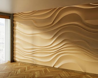 3D Wave Wall Panel STL • for CNC Routers & 3D Printing • Seamless
