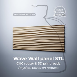 3D Wave wall panel STL for CNC & 3D printing • Scalable wood relief panel design • WP11