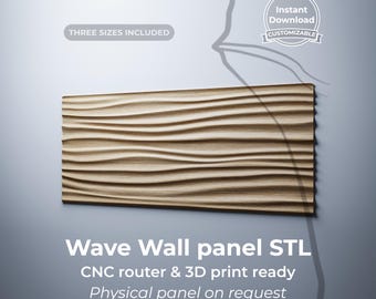 3D Wave wall panel STL for CNC & 3D printing • Scalable wood relief panel design • WP11