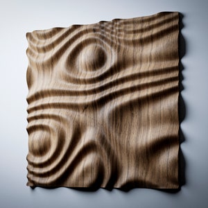 Wavy Wood Wall Panel 3D STL File: CNC Router Carving (Digital Download) • WP1