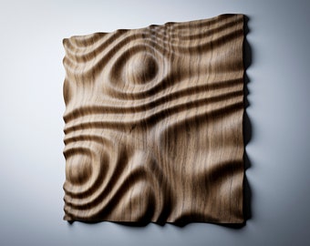 Wavy Wood Wall Panel 3D STL File: CNC Router Carving (Digital Download) • WP1