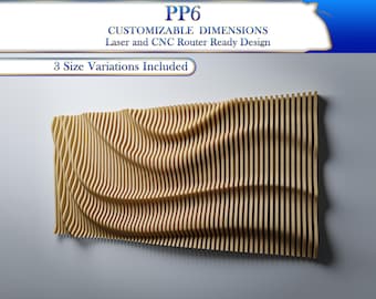 Parametric Waves Wall Art CNC Files: 3D Wood Panel (Digital Download)