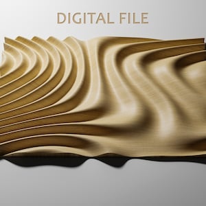 Wave Panel 3D STL Model: CNC Carving, 3D Printing (Digital File) • WP4