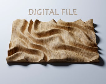 Modern 3D Wall Art STL File: CNC Carved Wood Panel (Digital Download) • WP8