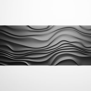 3d STL panel, abstract wavy wall decor, cnc file for carving or 3D print | WP5