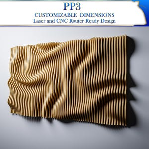 Parametric wall art decor, wavy pattern, CNC files for cutting, PP3