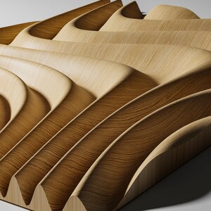 Wave Panel 3D STL-modell: CNC-snideri, 3D-utskrift (digital fil) • WP4 bild 6