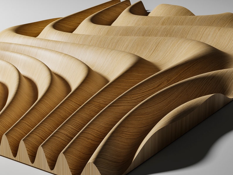 Wave Panel 3D STL-modell: CNC-snideri, 3D-utskrift (digital fil) • WP4 bild 6
