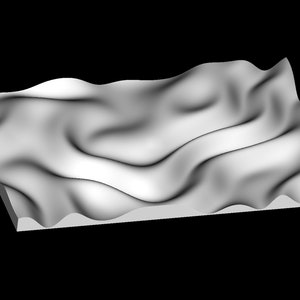 Top view of WP2 design waves layout, non-tiling single panel STL file.