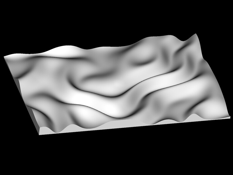 Top view of WP2 design waves layout, non-tiling single panel STL file.