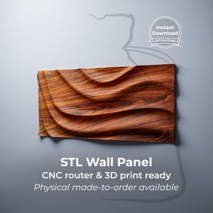 STL wall panel • Wave wall art • For CNC routers & 3D printers • WP10