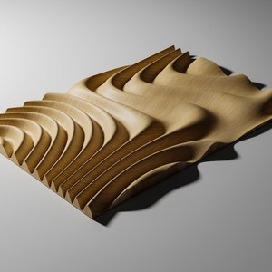 Wave Panel 3D STL-modell: CNC-snideri, 3D-utskrift (digital fil) • WP4 bild 4