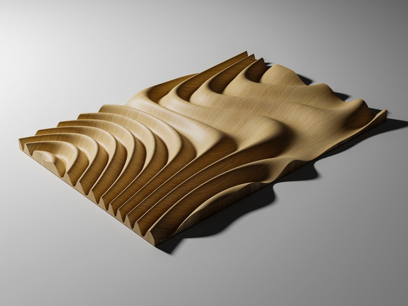 Wave Panel 3D STL-modell: CNC-snideri, 3D-utskrift (digital fil) • WP4 bild 4