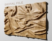 Wood Drapery Wall Art Panel: CNC Carving STL File • TP1
