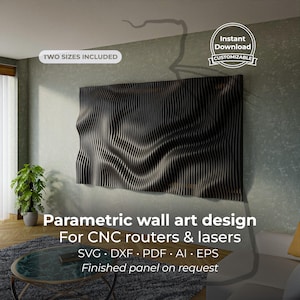 Parametrische Wandkunst • Vektordateien • für CNC-Fräser & Laser • Zwei Größen • PP1