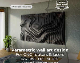 Decoración mural paramétrica • Archivos de corte vectorial • Para fresadoras CNC y láseres • Dos tamaños • PP1
