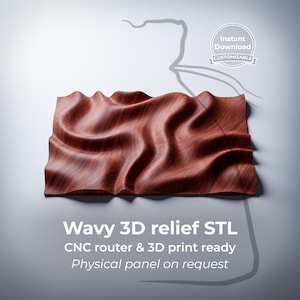 CNC STL files • Wavy wall panel for routers & 3D printers • WP9
