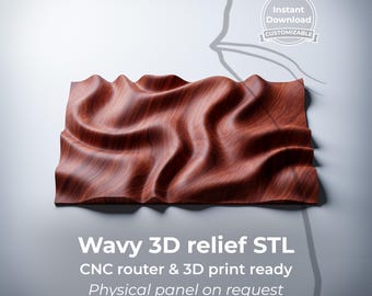 CNC STL-bestanden • Golvend wandpaneel voor freesmachines en 3D-printers • WP9