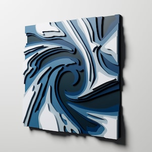 Arte mural abstracto / Archivos CNC para fresado de madera, corte láser o impresión 3D / MP2 Windstorm