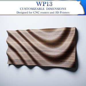 Wavy Relief 3D Wall Panel Design: CNC & 3D Printing STL File