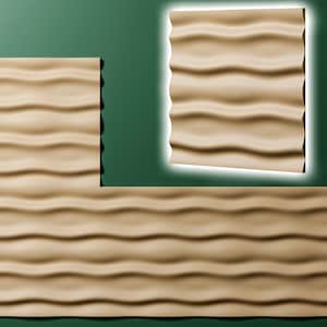 Puede incluir: Un panel de pared beige con una superficie ondulada y texturizada. El panel está hecho de un material ligero y es fácil de instalar.