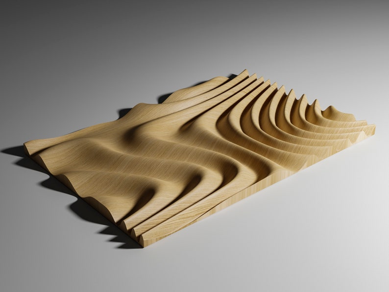 Wave Panel 3D STL-modell: CNC-snideri, 3D-utskrift (digital fil) • WP4 bild 5