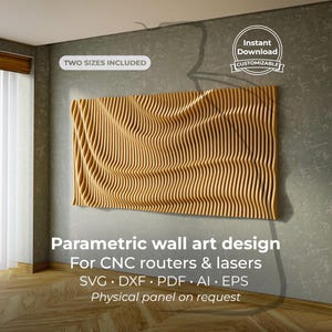 Parametric waves • CNC design for routers & lasers • dxf svg files • Customizable wall panel • PP6