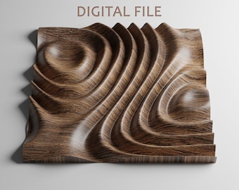 Wavy 3D Panel STL Model: CNC Router Carving Files (Digital Download) • WP3