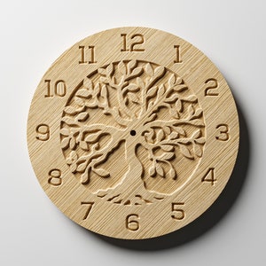 Tree of Life Wall Clock CNC File for Router • Laser Cut  (Digital Download) • C3